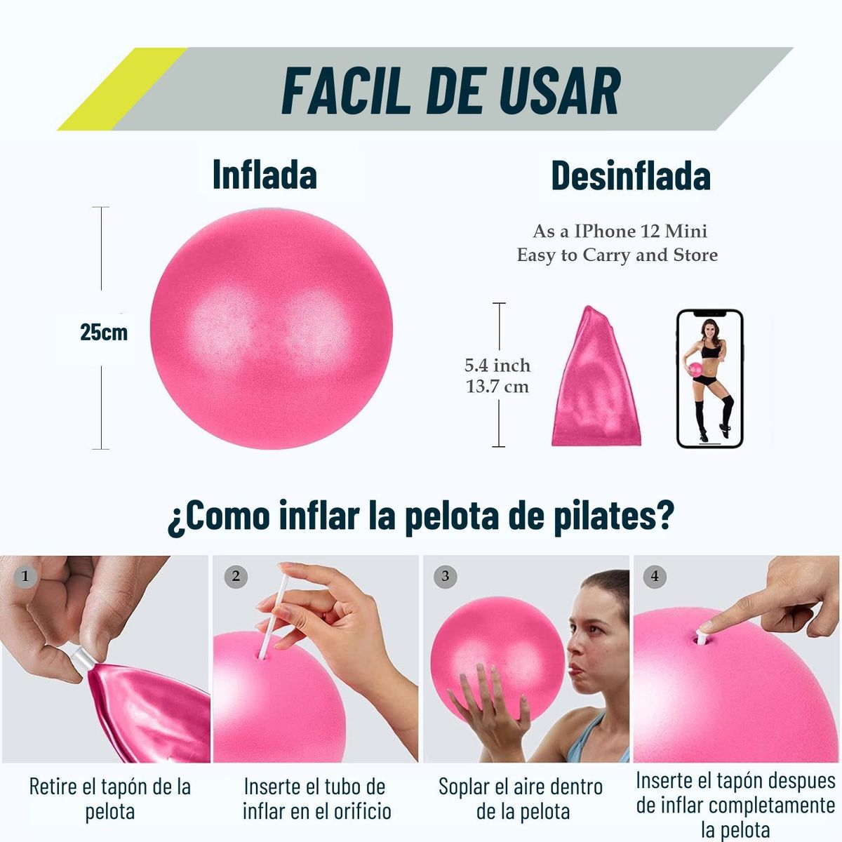 XTREME SPORT - Pelota de Pilates de 25cm de Terapia pelota de yoga