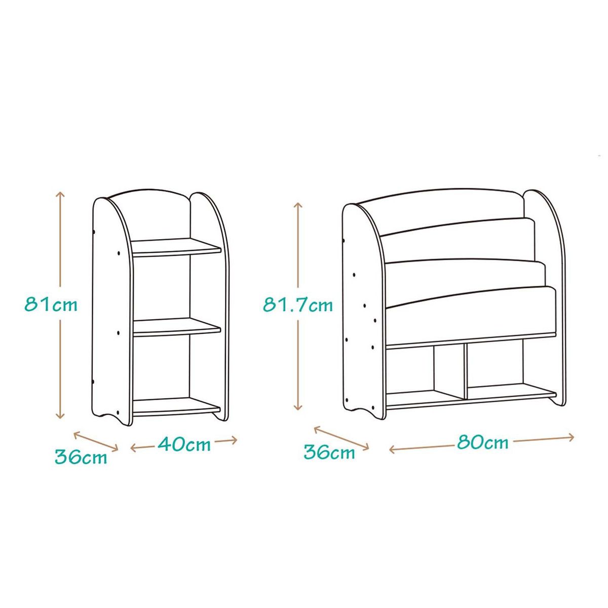BABYKISS - LIBRERO PARA NIÑOS MAS GABINETE DE 3 CAPAS MONTESSORI ROSA