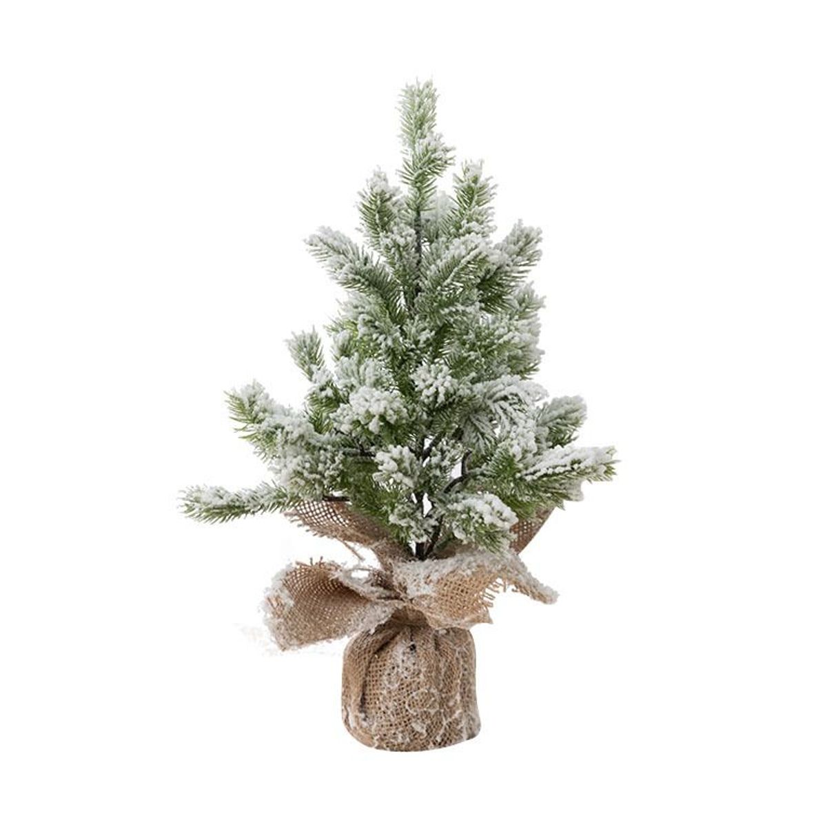 VATYERTY - Árbol de Navidad de luz cálida flocado simulado de PE con luces 55cm