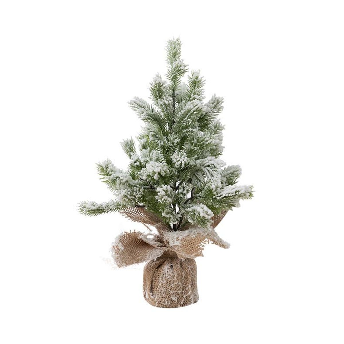 VATYERTY - Árbol de Navidad de luz cálida flocado simulado de PE con luces 55cm