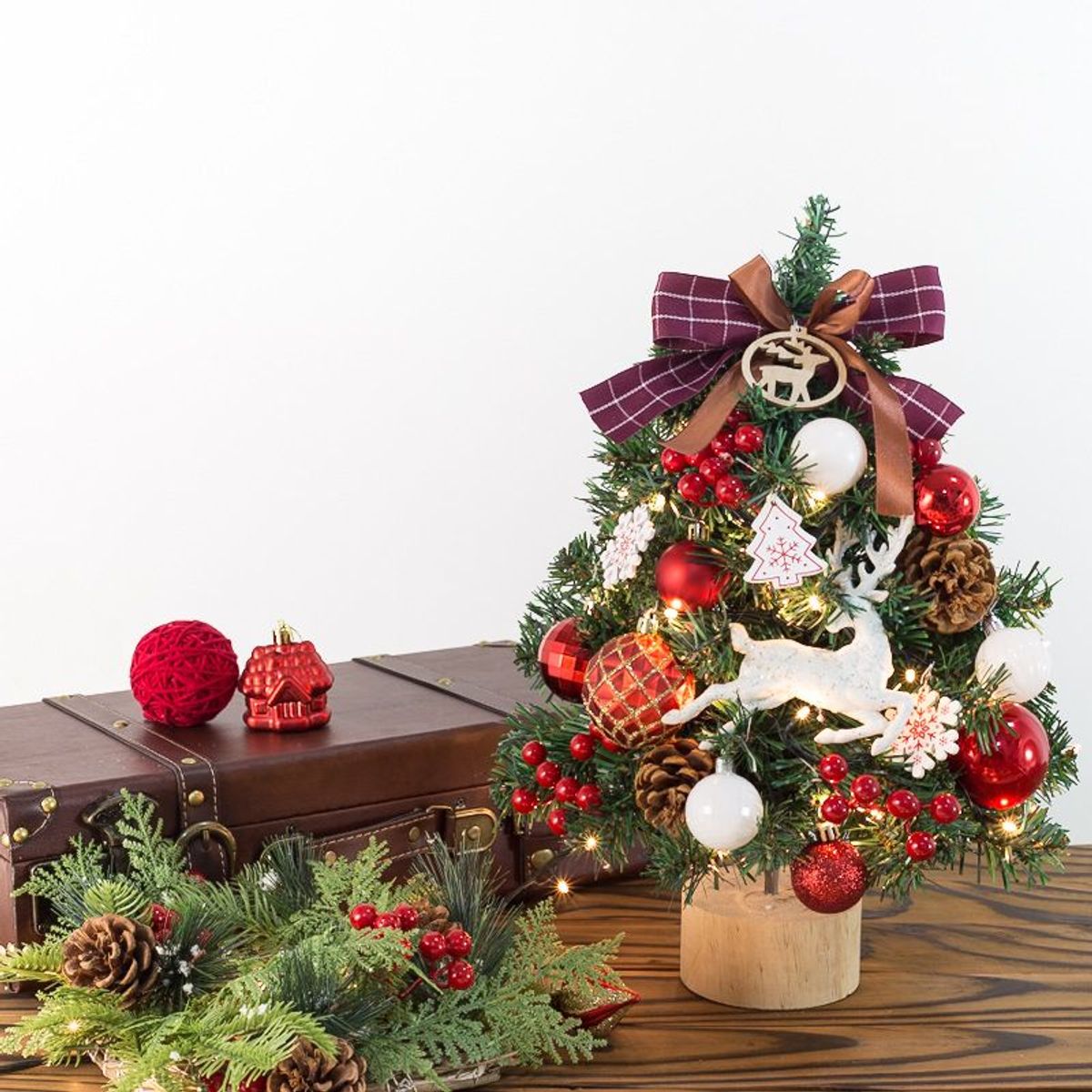 VATYERTY - Mini juego de árbol de Navidad brillante 45cm