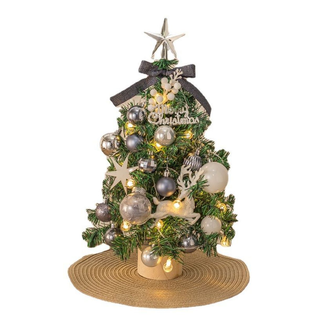 VATYERTY - Mini juego de árbol de Navidad brillante azul 45cm