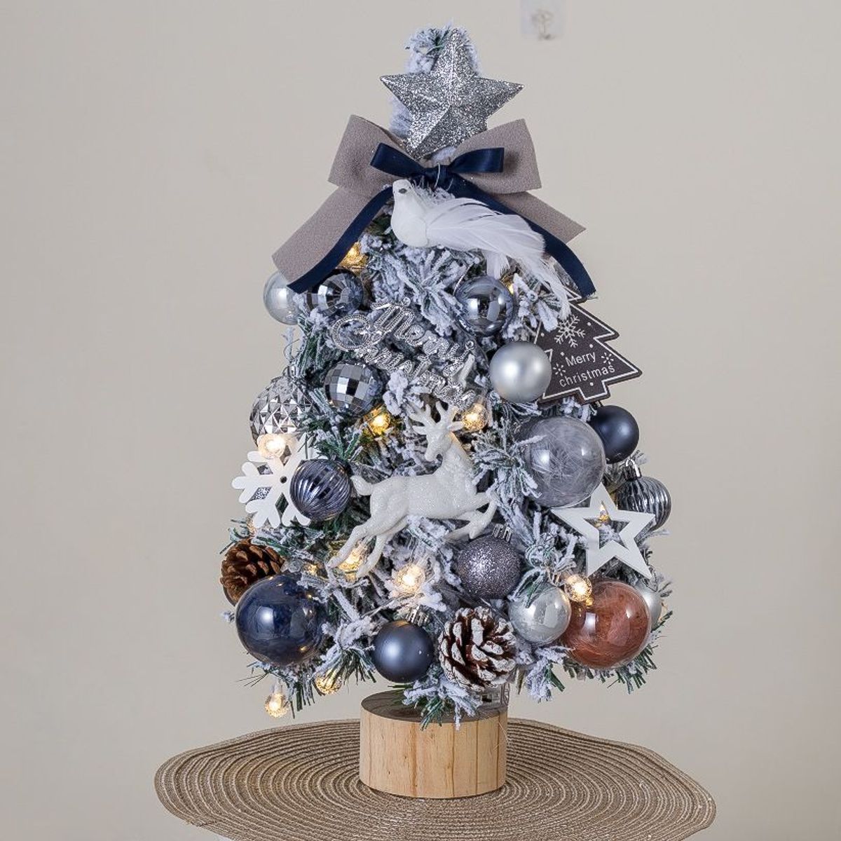 VATYERTY - Mini juego de árbol de Navidad brillante de escritorio 50cm