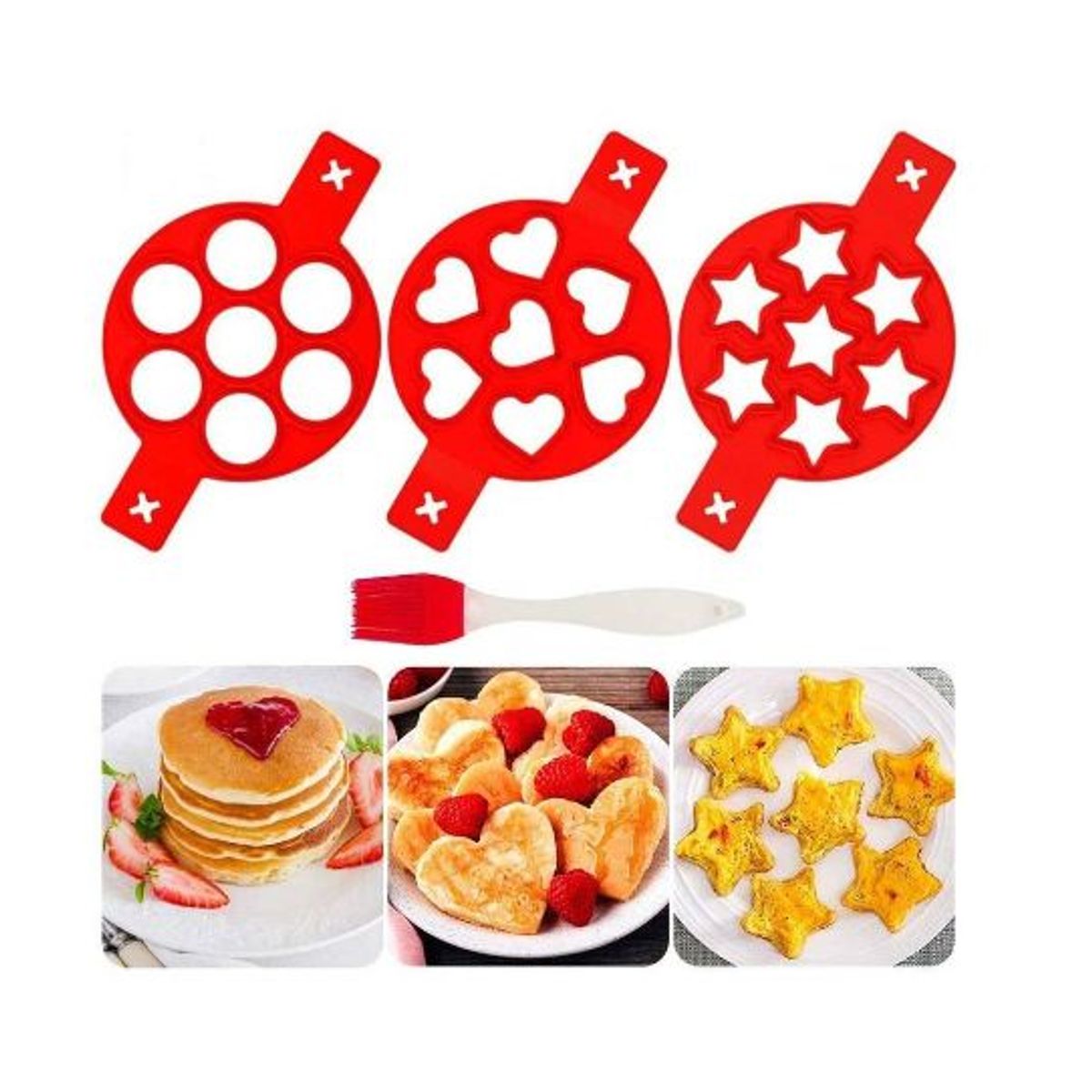 GENERICO - Pack 3 unidades moldes de huevo panqueque de cocina