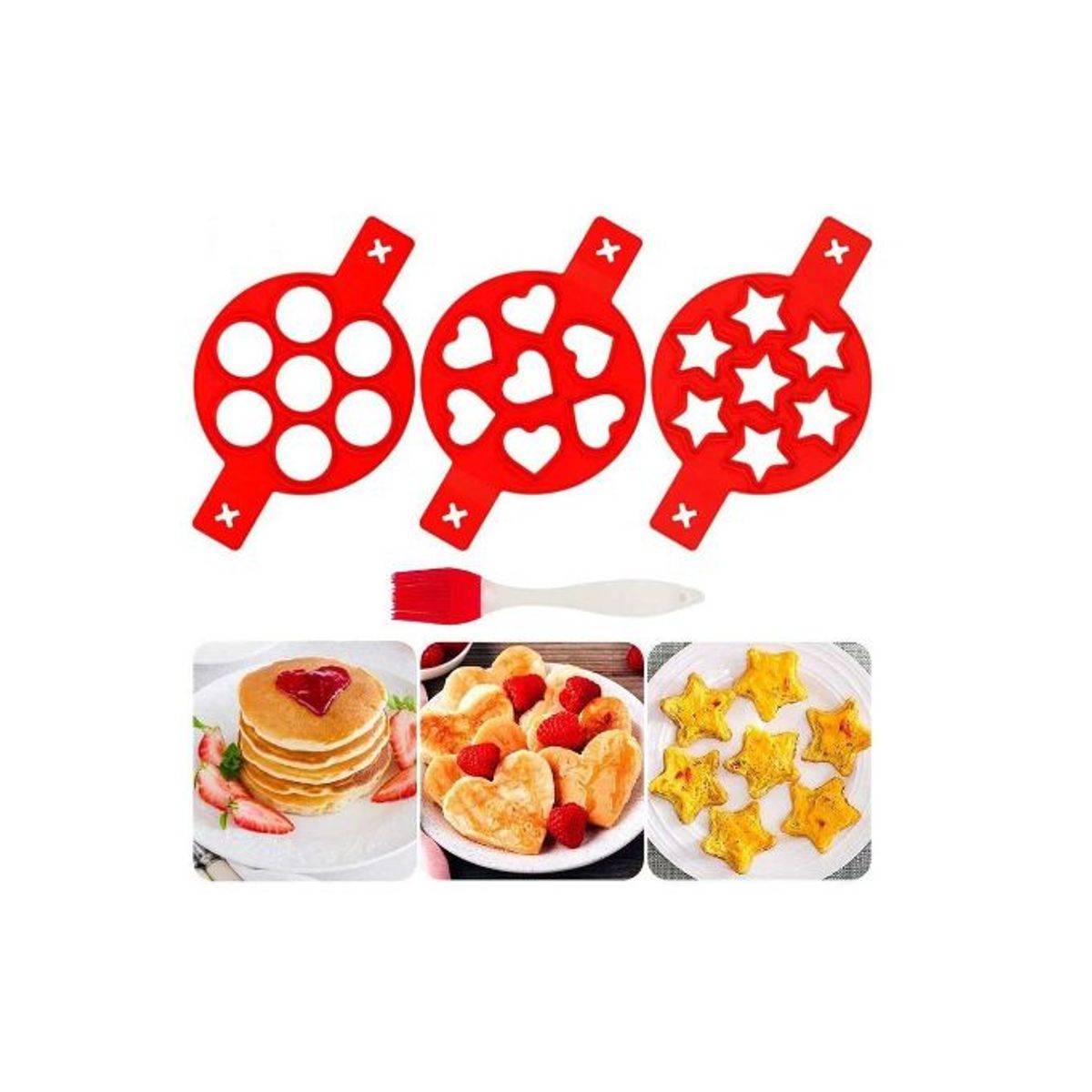 GENERICO - Pack 3 unidades moldes de huevo panqueque de cocina