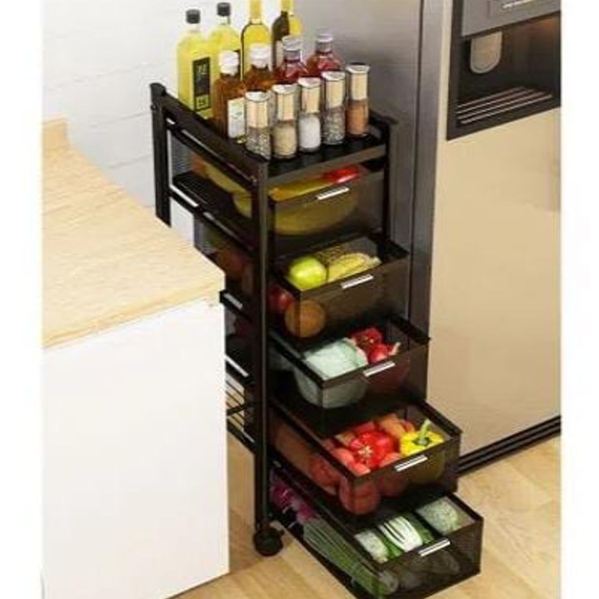 GENERICO - Organizador Zapatera Multifunción con Llantas 5 Cajones