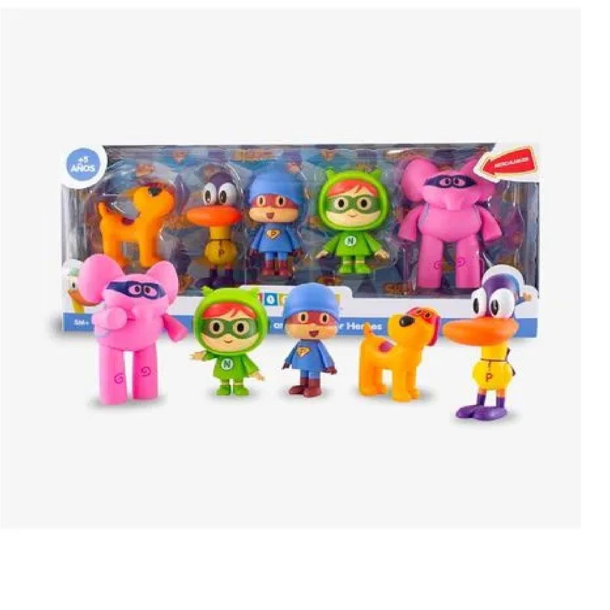 POCOYO - SET DE POCOYO Y SUS AMIGOS SUPER HEROES DE JEBE Y COLECCIONABLES   POCOYOM-5