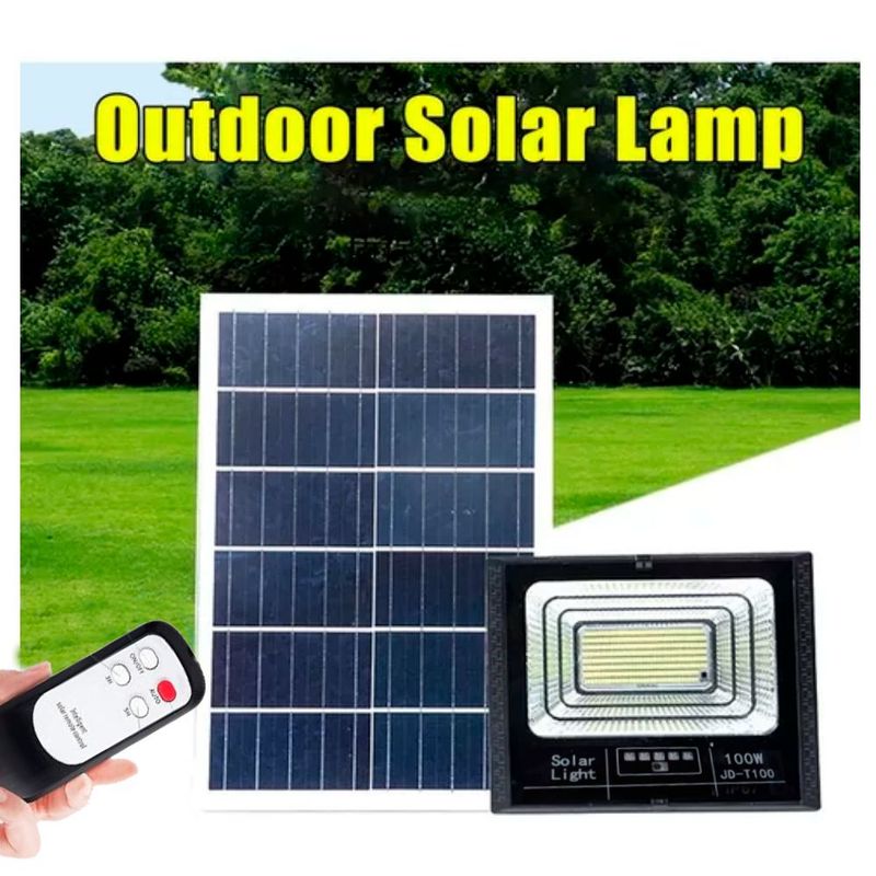 GENERICO - Foco Reflector Solar Interior Y Exterior panel separado 100W