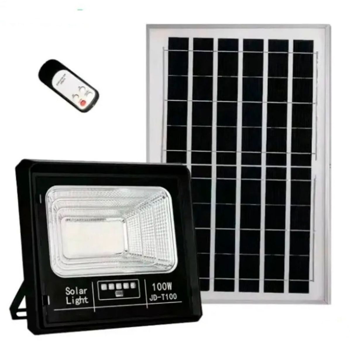 GENERICO - Foco Reflector Solar Interior Y Exterior panel separado 100W