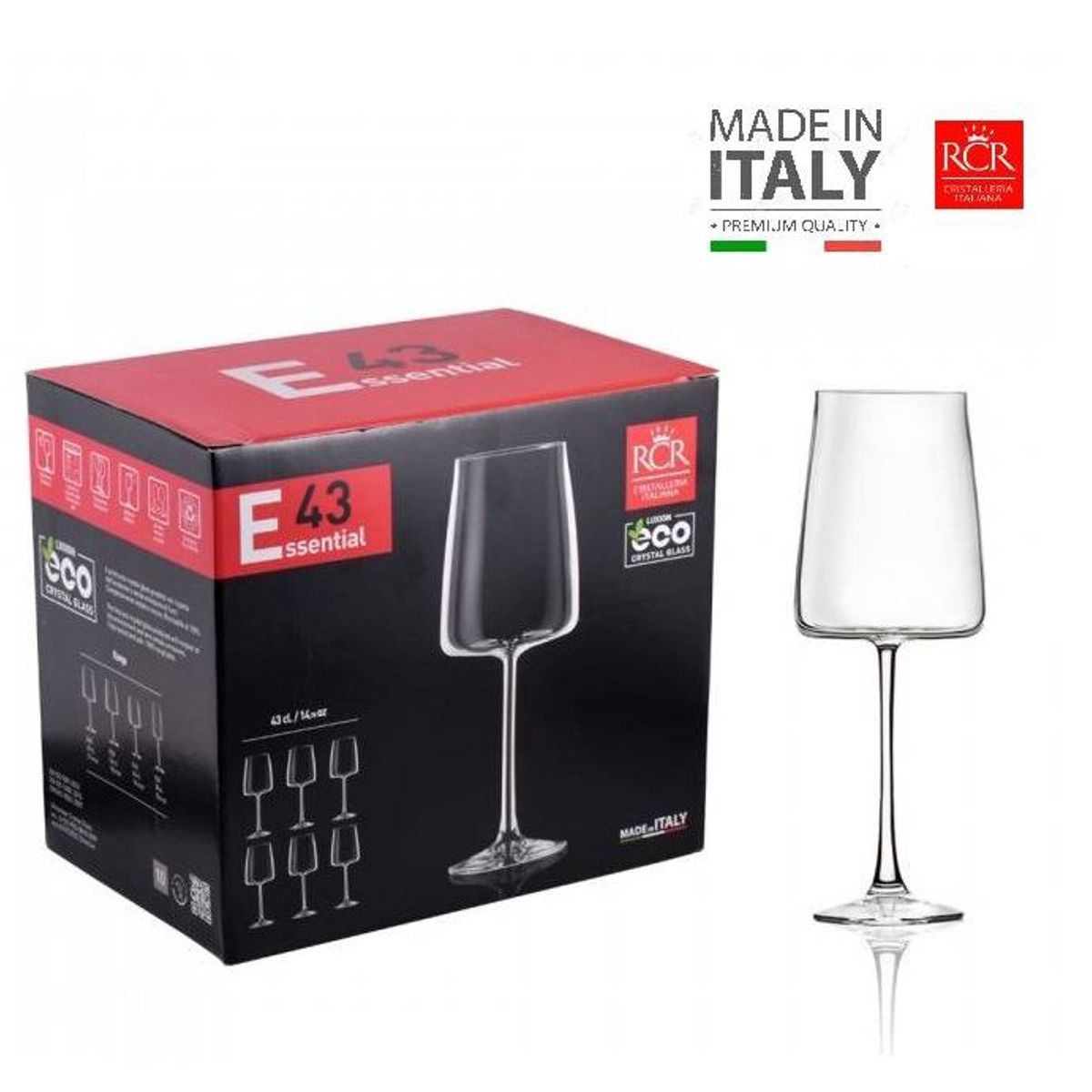 RCR - Set de Copas E43 RCR 6 piezas de 430ml marca Italiana