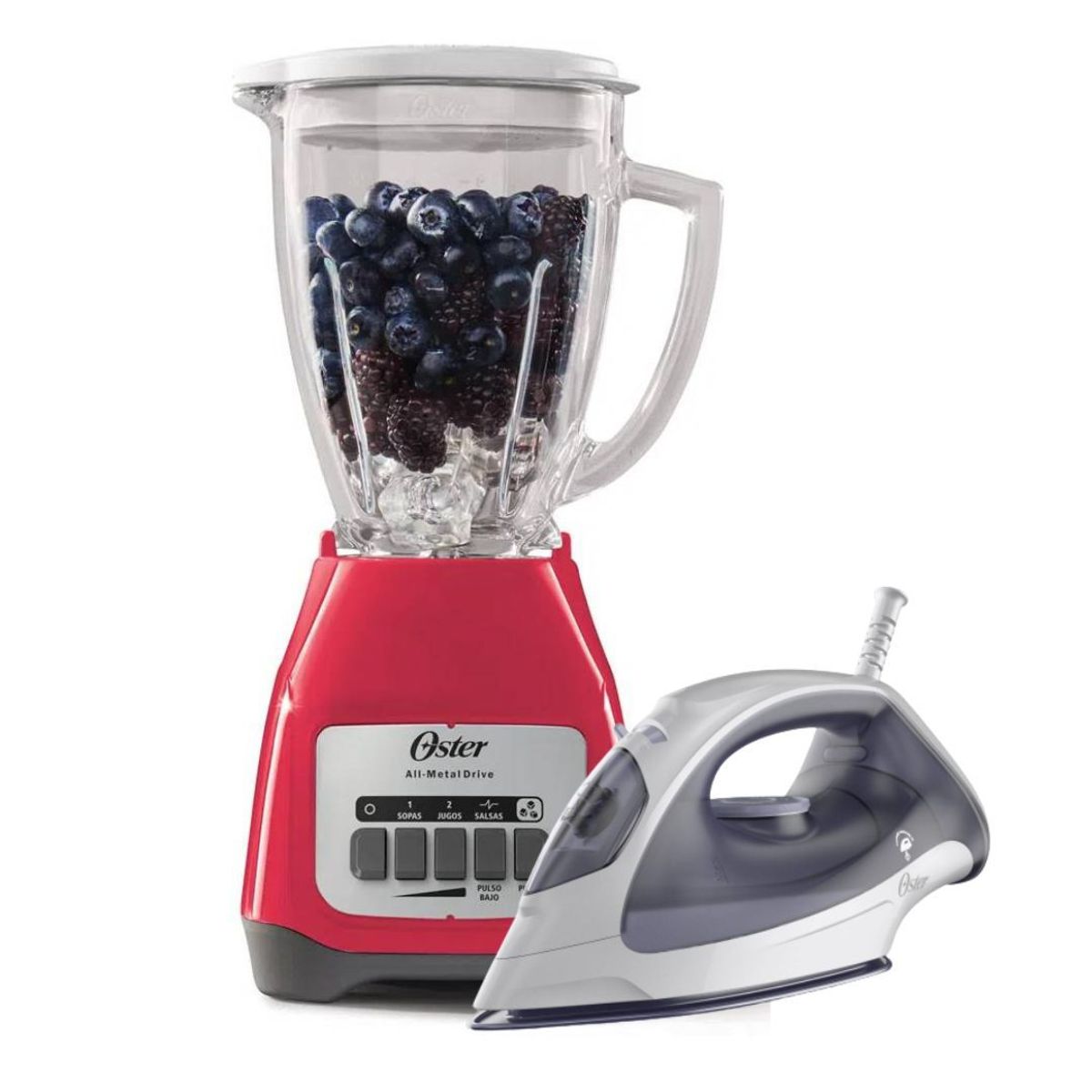 OSTER - COMBO OSTER Licuadora 2 Vel MPB + Plancha A Vapor 3802