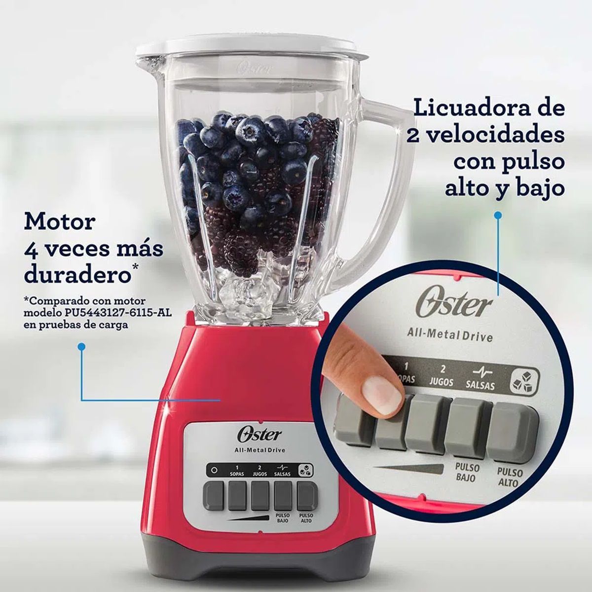 OSTER - COMBO OSTER Licuadora 2 Vel MPB + Plancha A Vapor 3802