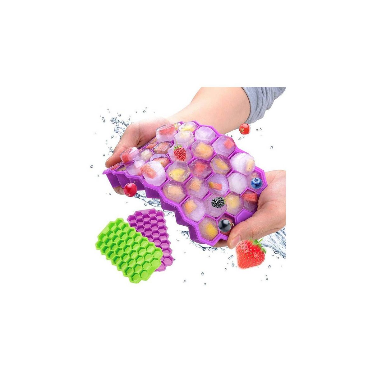 GENERICO - Pack De 3 Bandejas Para Cubito De Hielo De Silicona Tipo Panal