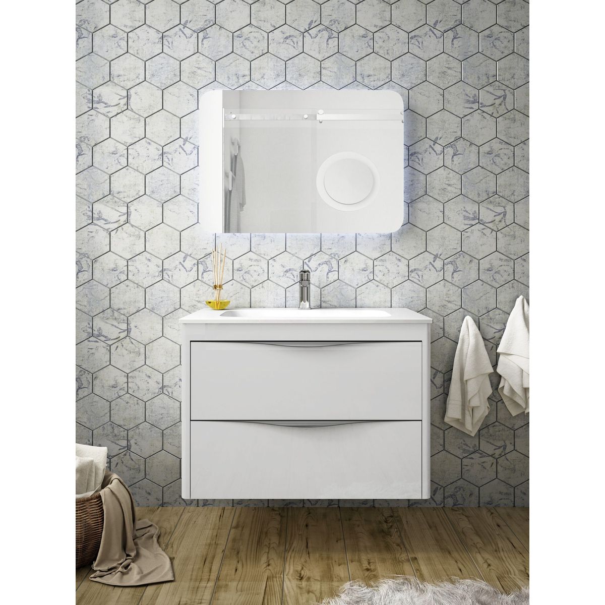 TEKA - MUEBLE SUSPENDIDO MANACOR 80X45 BLANCO BRILLO