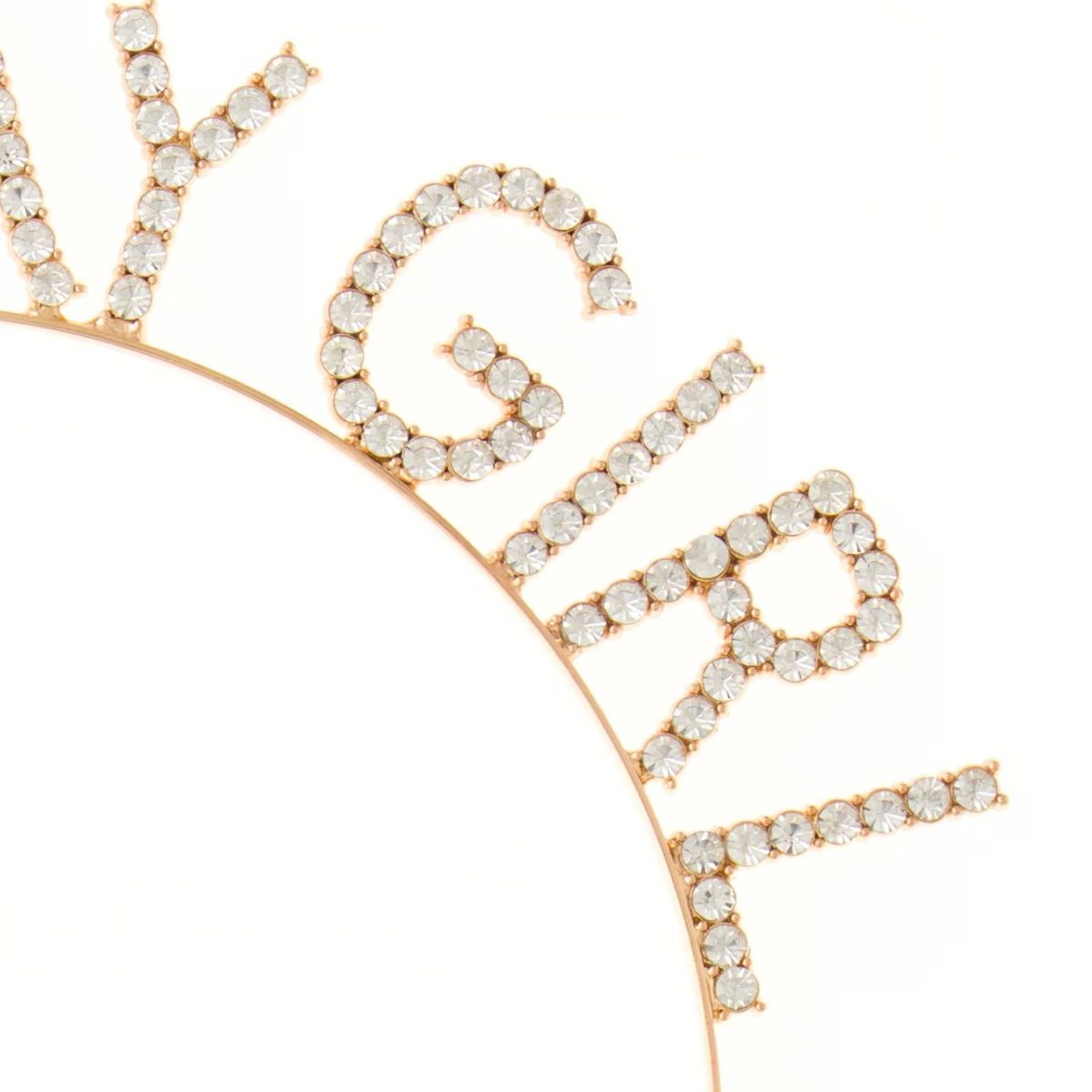 GENERICO - Vincha cumpleaños Birthday Girl metal con piedritas dorada.