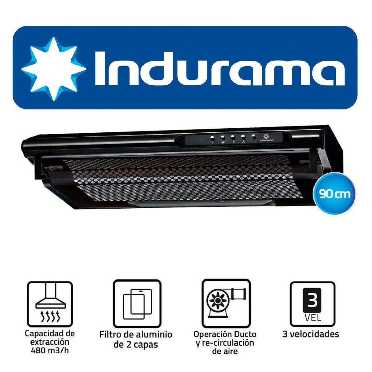 INDURAMA - CAMPANA EXTRACTORA  INDURAMA CEI-902NE