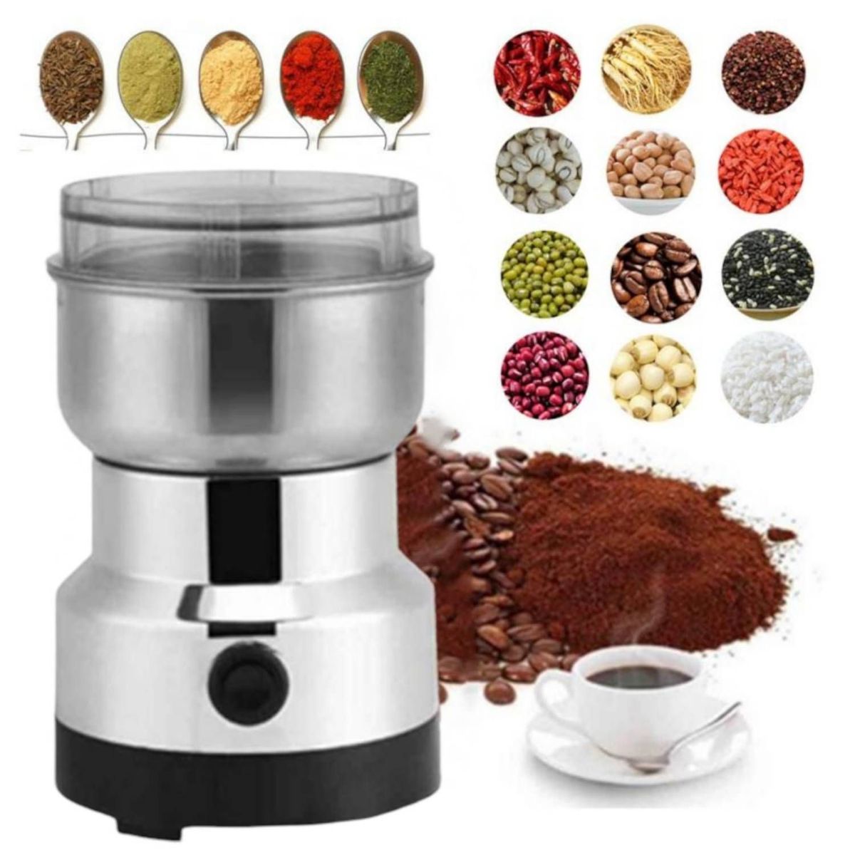 GENERICO - Triturador Eléctrico De Café De 6 Aspas De Acero Inoxidable 200 W