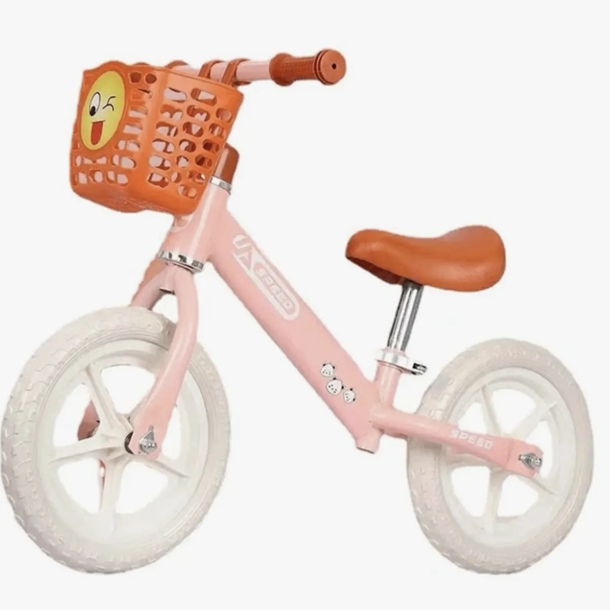 GENERICO - BICICLETA DE EQUILIBRIO BALANCE VINTAGE NIÑAS CON CANASTILLA-ROSADO