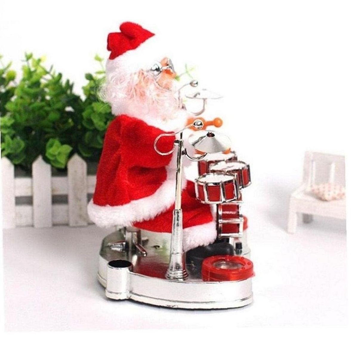 GENERICO - Papa Noel baterista Santa claus musical muñeco eléctrico