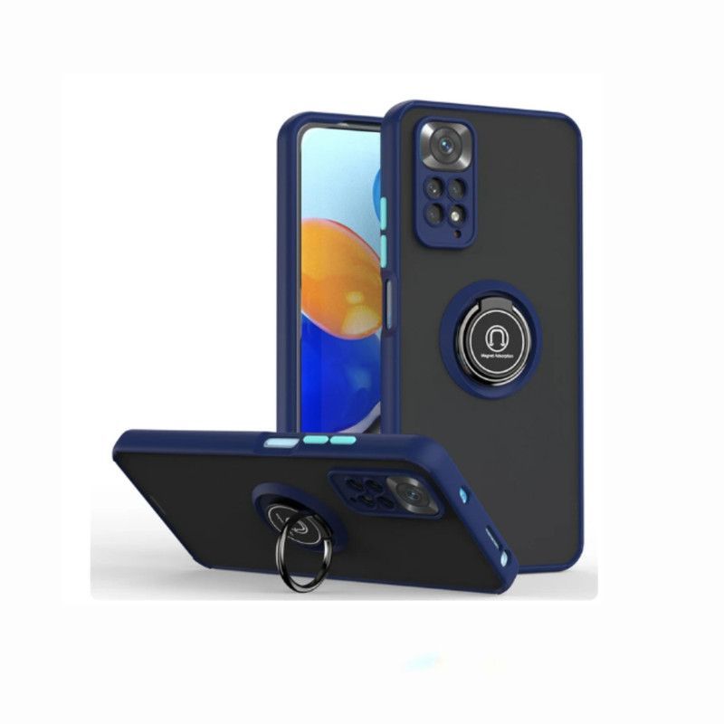 CASE - Case Ahumado Con Anillo Xiaomi Note 11 4G - Azul