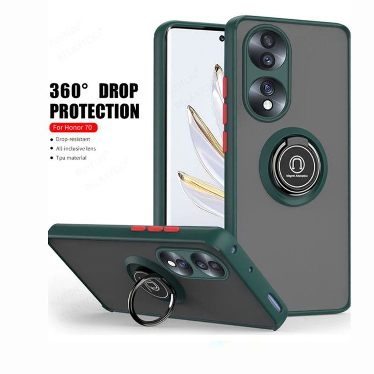 CASE - Case Ahumado Con Anillo Honor 70 - VERDE
