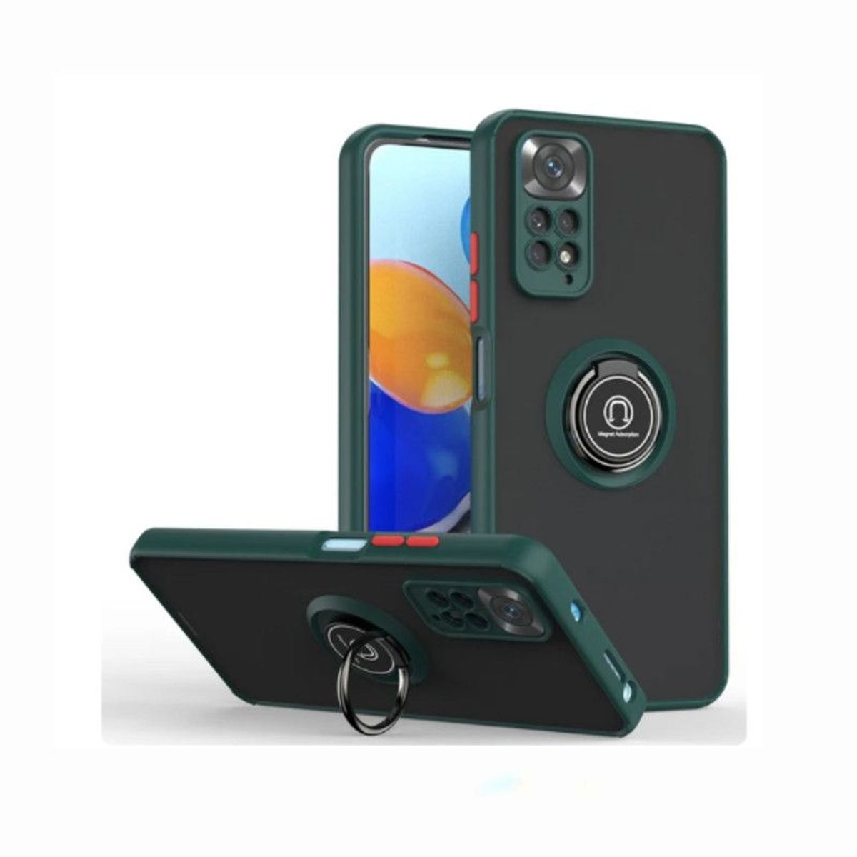 CASE - Case Ahumado Con Anillo Xiaomi Redmi 10 - Verde