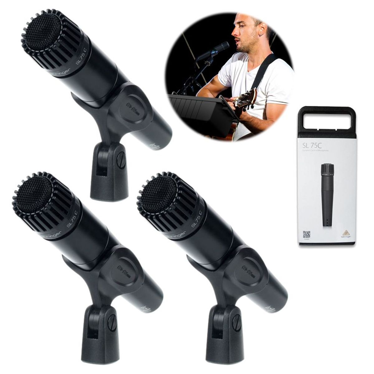 BEHRINGER - Set de 3 Microfono De Percusion Para instrumnetos SL75C