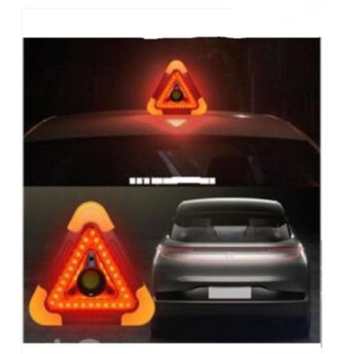 GENERICO - Lampara Triangulo de Seguridad Luz de Emergencia Recargable