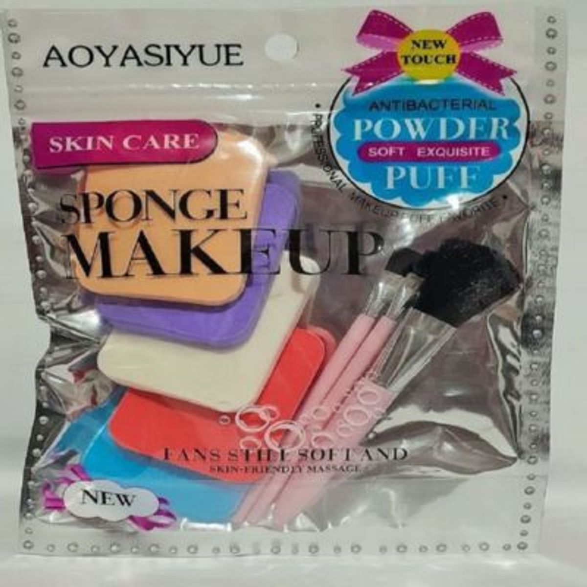 GENERICO - Set 5 Esponjas de Maquillaje + 3 Mini Brochas_123