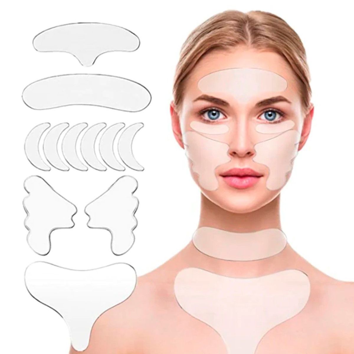 GENERICO - Pads Antiedad de Silicona Parches para el Rostro y Pecho