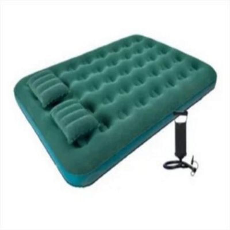 GENERICO - COLCHON INFLABLE 2 PLAZAS CAMPING +2 ALMOHADAS+ BOMBA