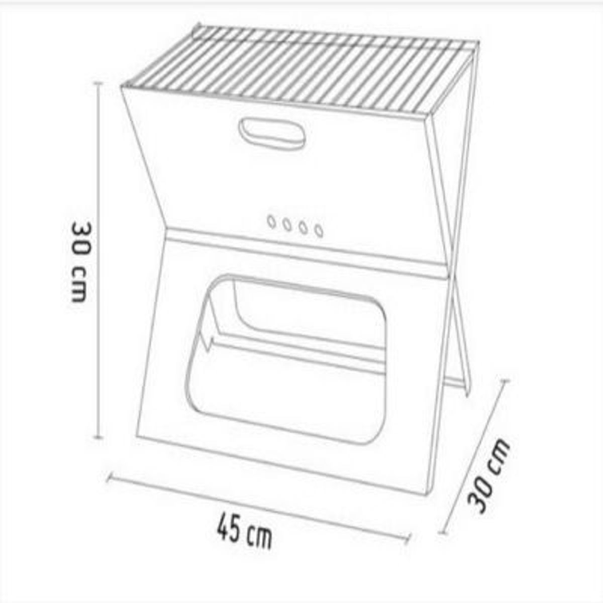 GENERICO - Parrillera Parrilla Portatil Plegable A Carbon 45x30cm