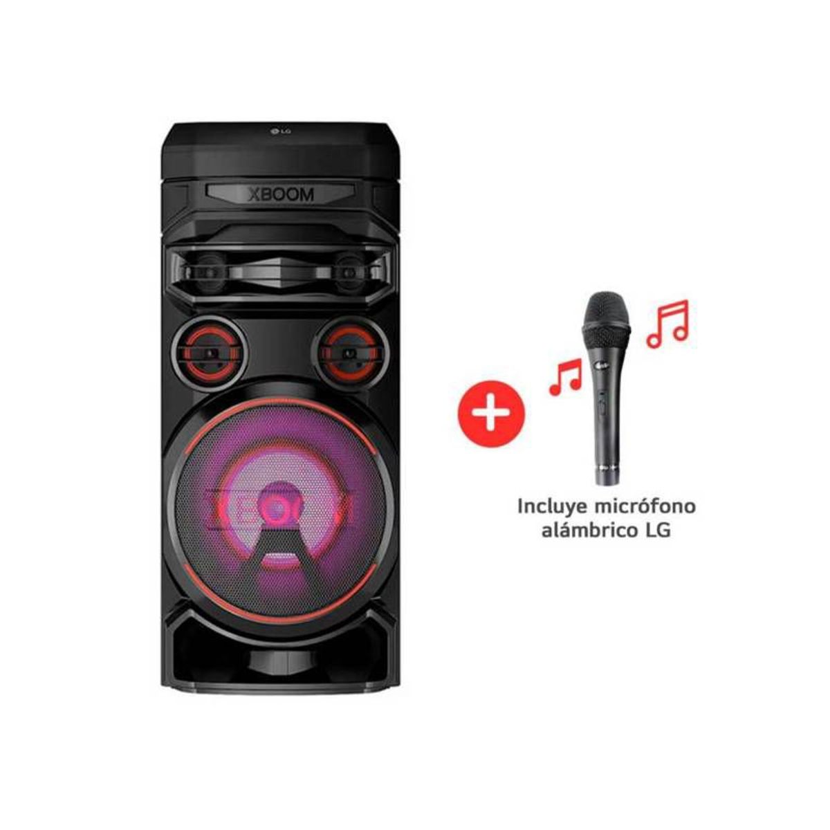 LG - Torre de Sonido LG XBOOM RNC7 Bluetooth Karaoke más Micrófono - Negro