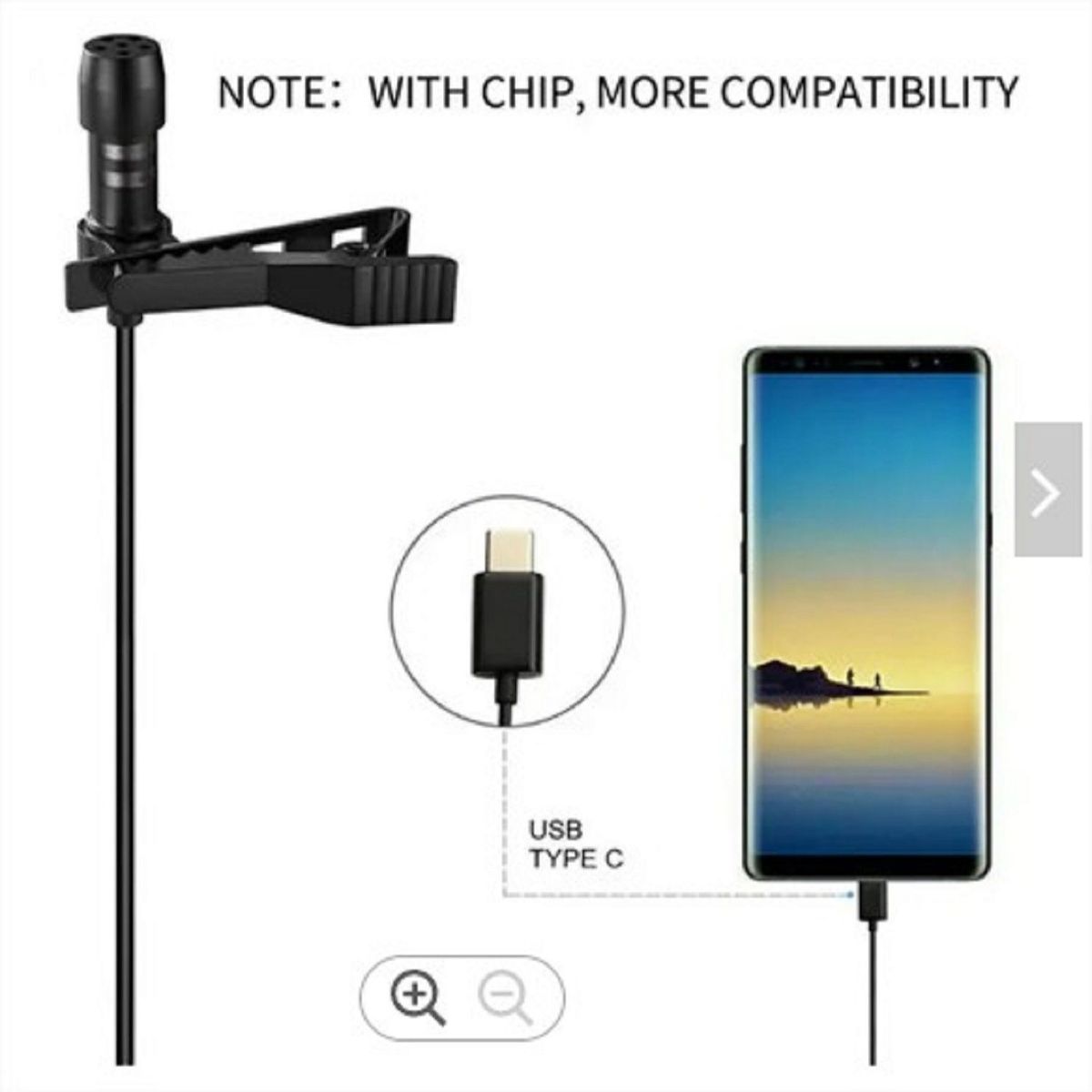 GENERICO - MICROFONO CLIP PECHERO SOLAPERO DE CORBATA TIPO C