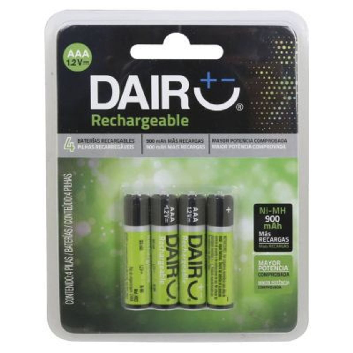 GENERICO - 2 Pares Pack de Pilas Recargables AAA 1.2V Dairu