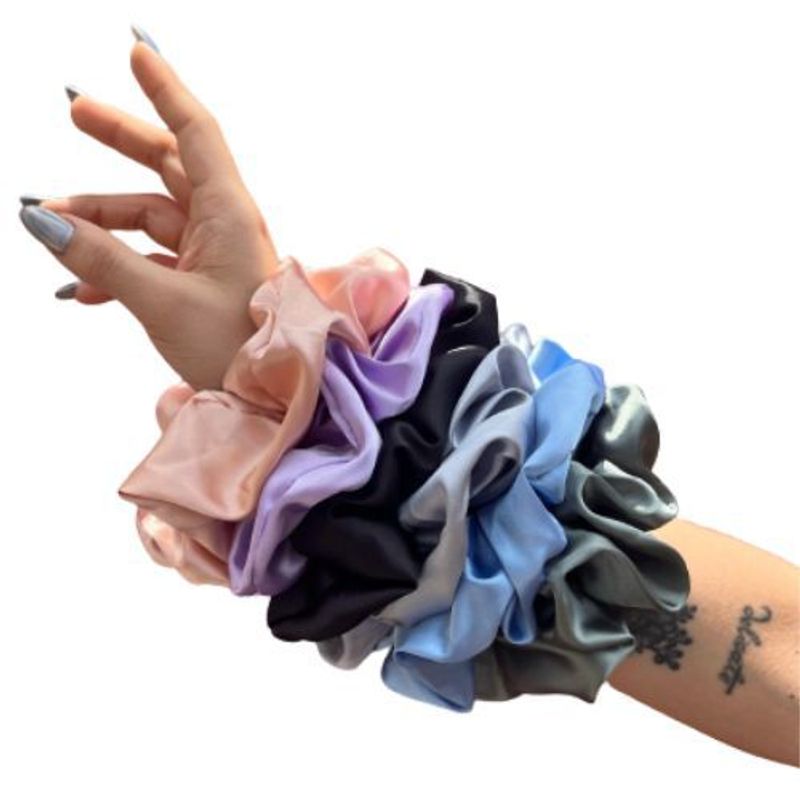 SANTOS RIZOS - Super Pack Scrunchies de Satín Diseño Taylor 06 unidades