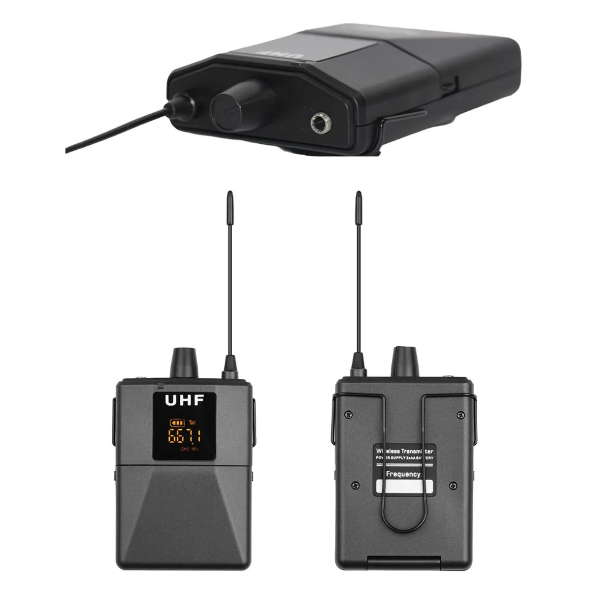 ASTRID - Kit Doble Micrófono wincha UHF inalámbrico 65mm  35mm ASTRID K83A