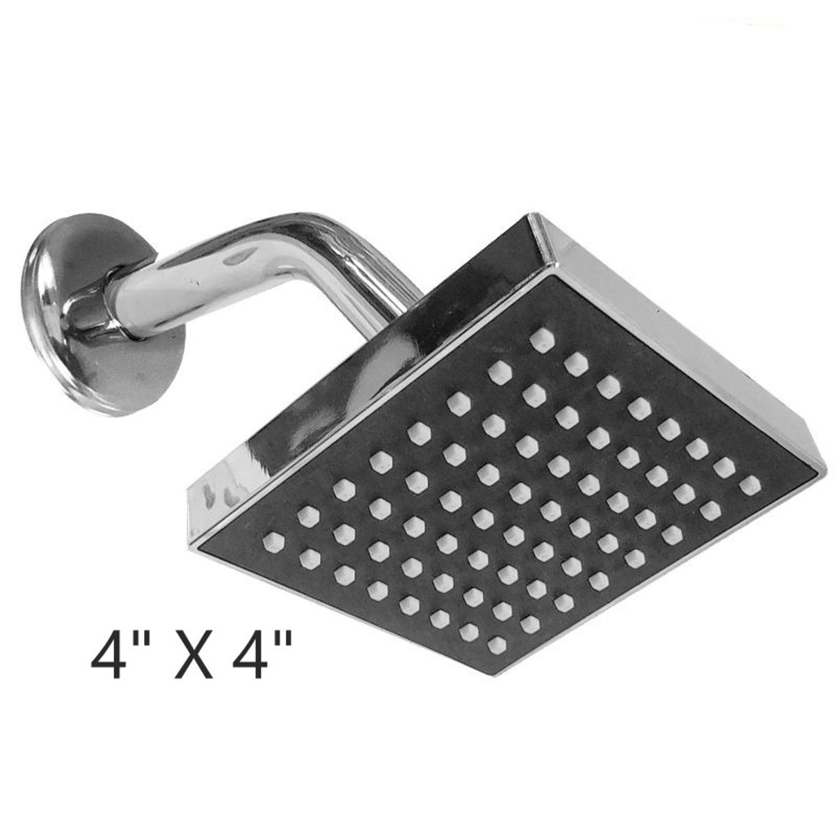 C&A - Cabeza de Ducha Cromada Giratoria 4 X 4 Cuadrada