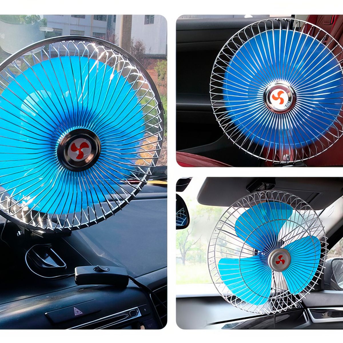 GENERICO - Ventilador Giratorio Viento Fuerte con Gancho 8Pg 24V