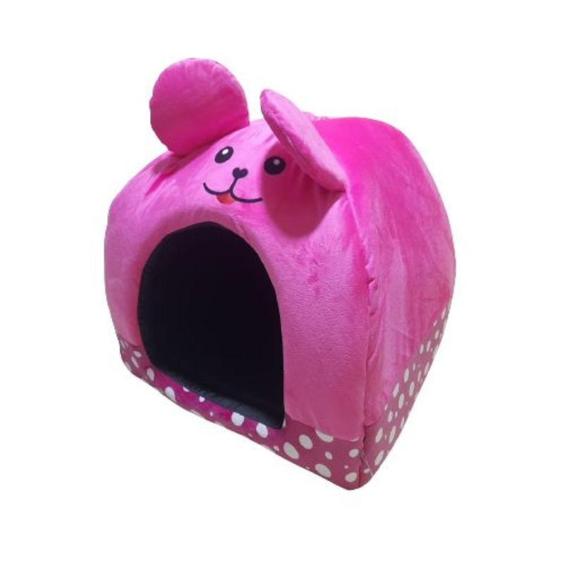 GENERICO - CAMA PARA PERRO CUEVA IGLU TALLA L  -ROSADO