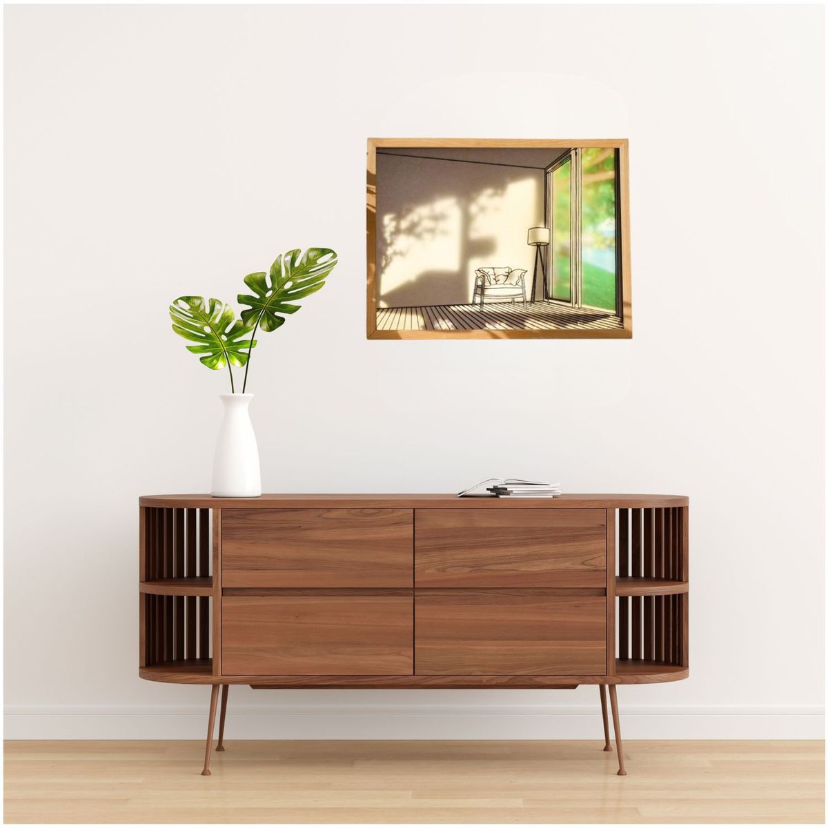 OEM - Cuadro Decorativo 3D Luminoso Estilo Nordico 3 Modos De Luz SALA