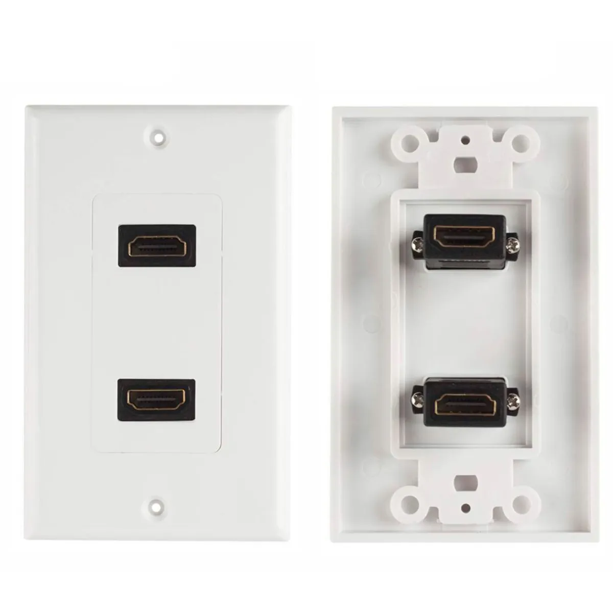 TRAUTECH - Placa ABS HDMI Faceplate Hdmi Hembra 2 Puestos 1080P TRAUTECH EMPALME