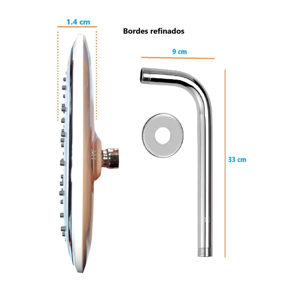 GENERICO - Cabeza de Ducha Giratoria 8 X 8 EUROTOOLS