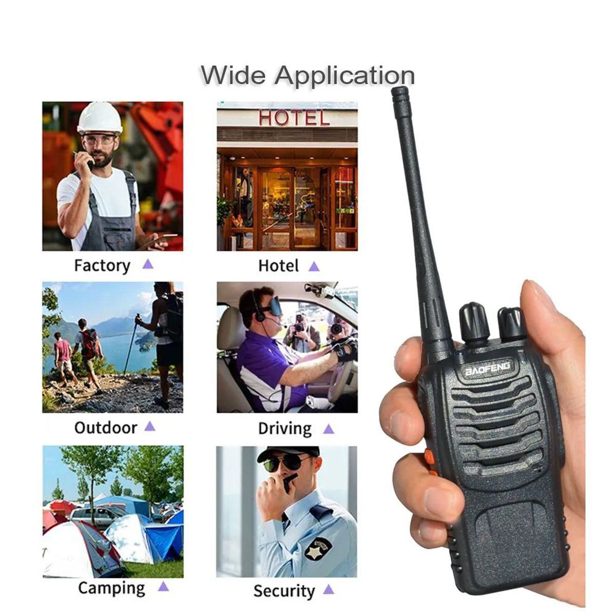 OEM - Walkie Talkie Radio Transmisor Receptor 16 canales Pack 2 Portátil