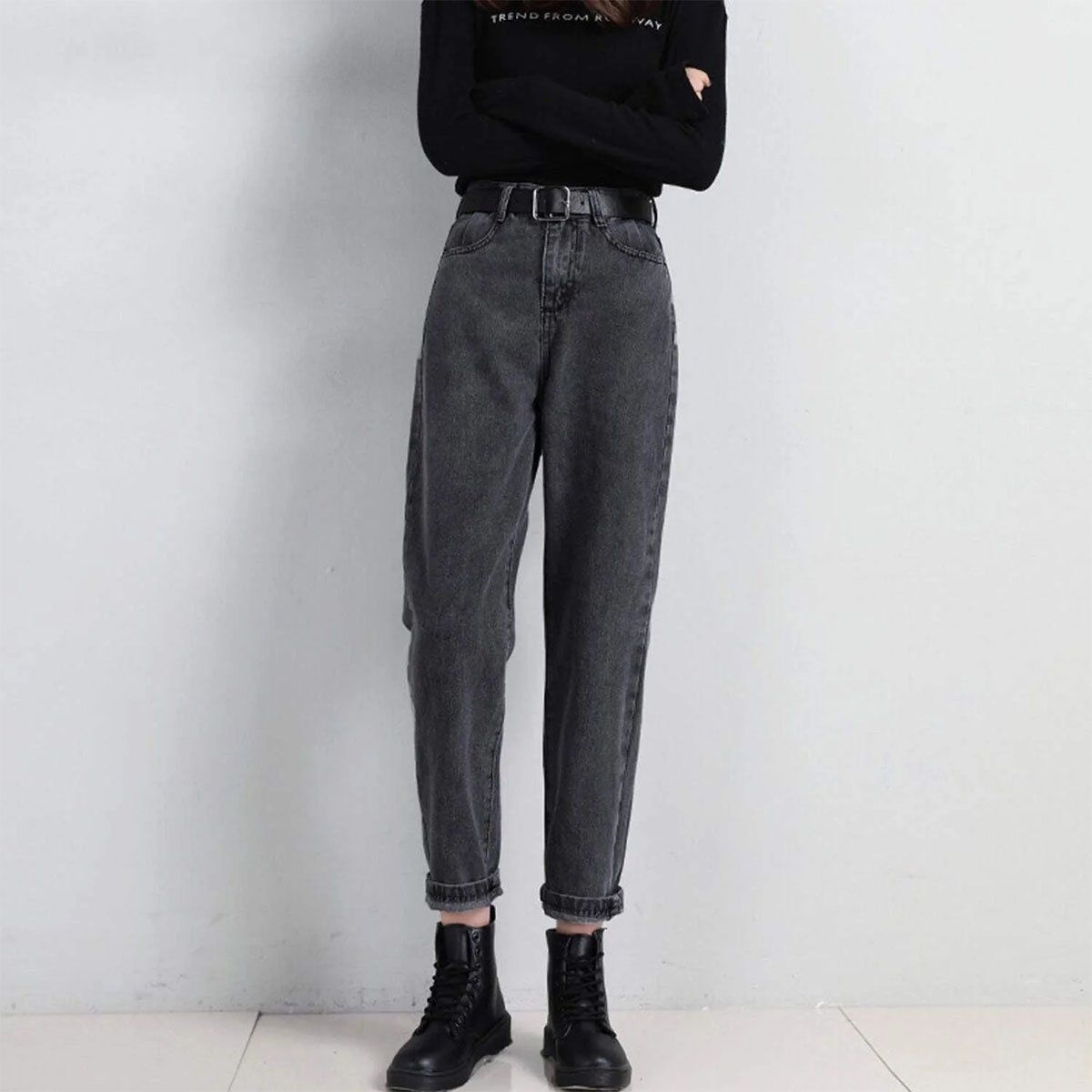 42AROZINA - Nueve puntos rectos vaqueros  pantalones de las señoras