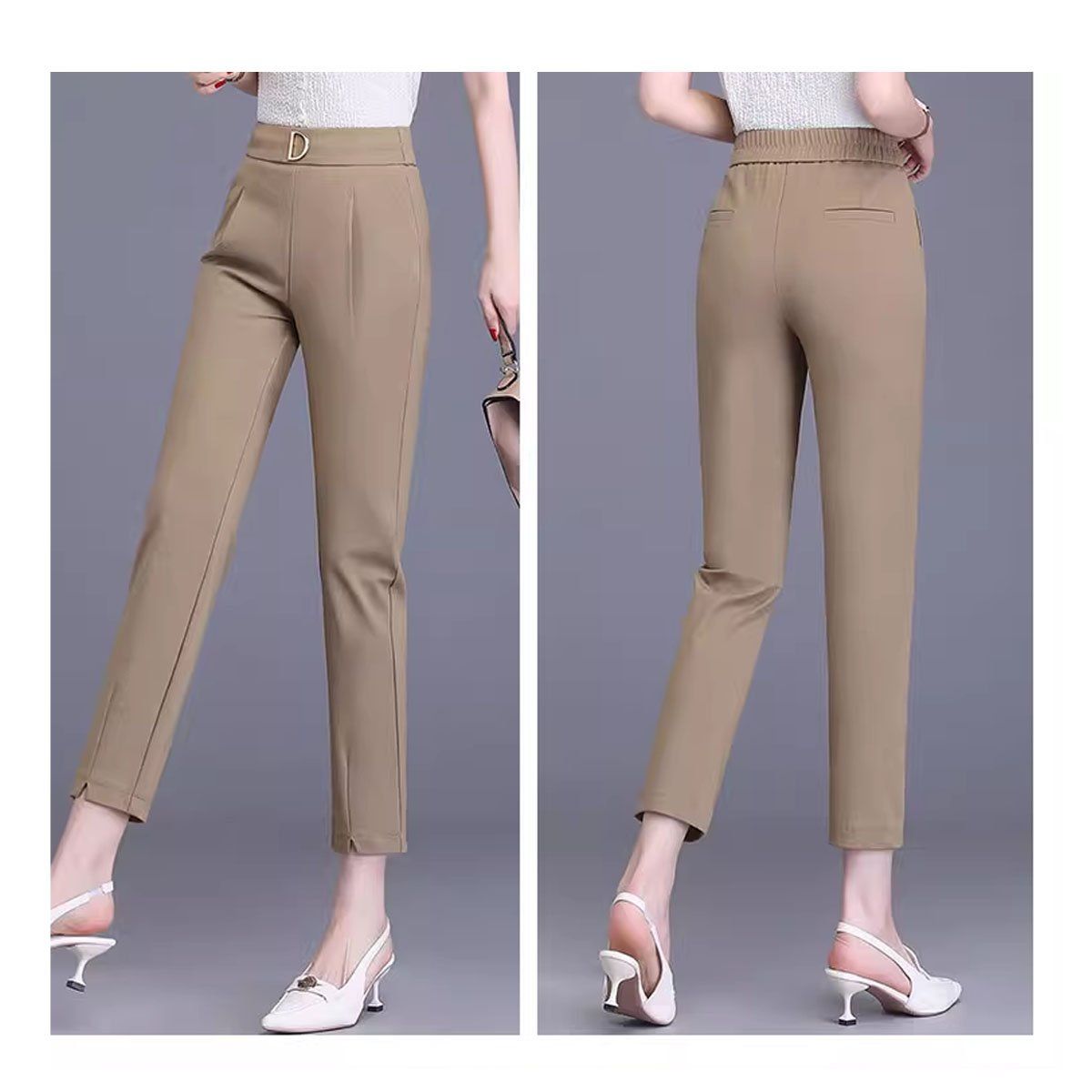 42AROZINA - moda mujer pantalones de traje rectos de mujer