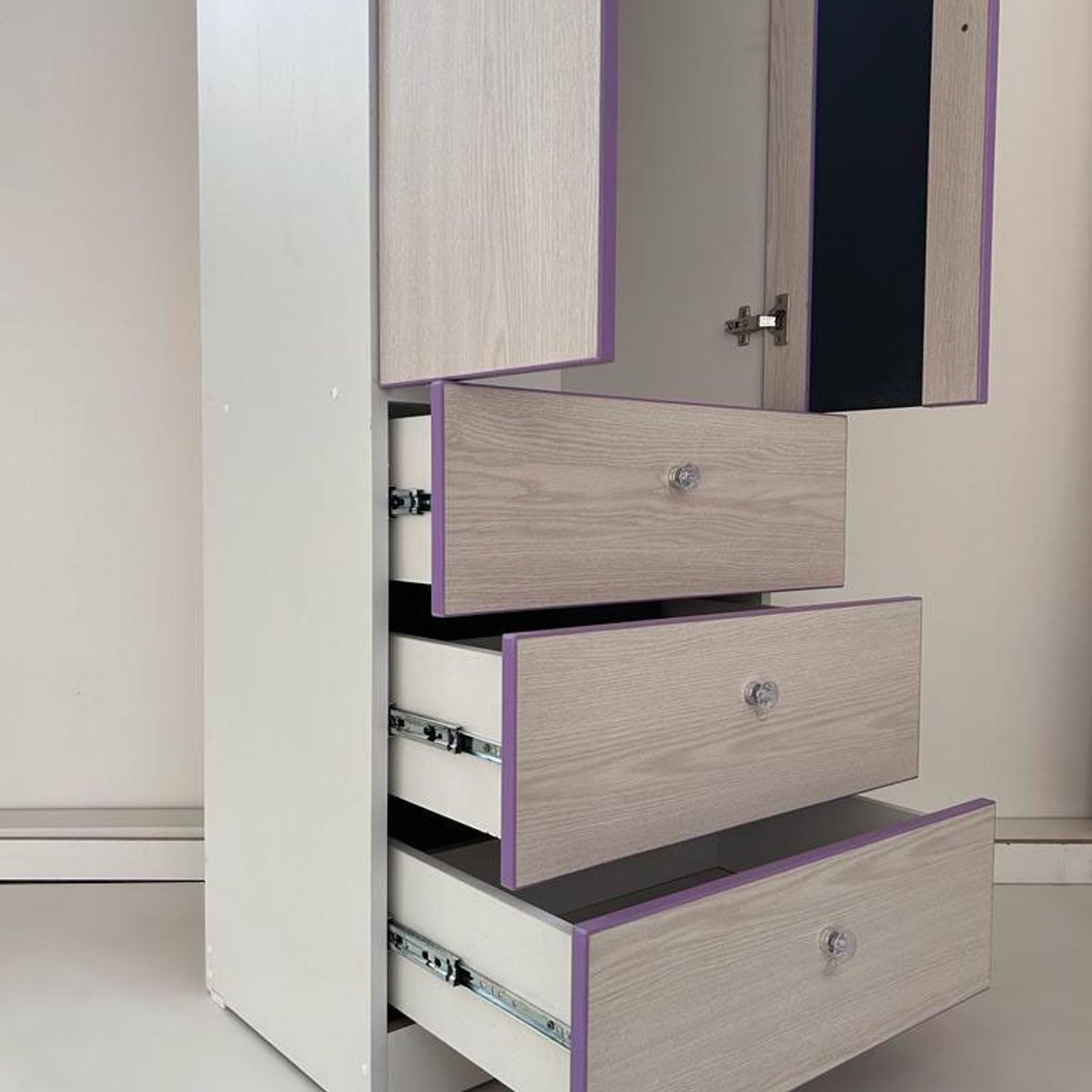 GENERICO - ROPERO 2 PUERTAS COLOR NEBLINA CON LILA