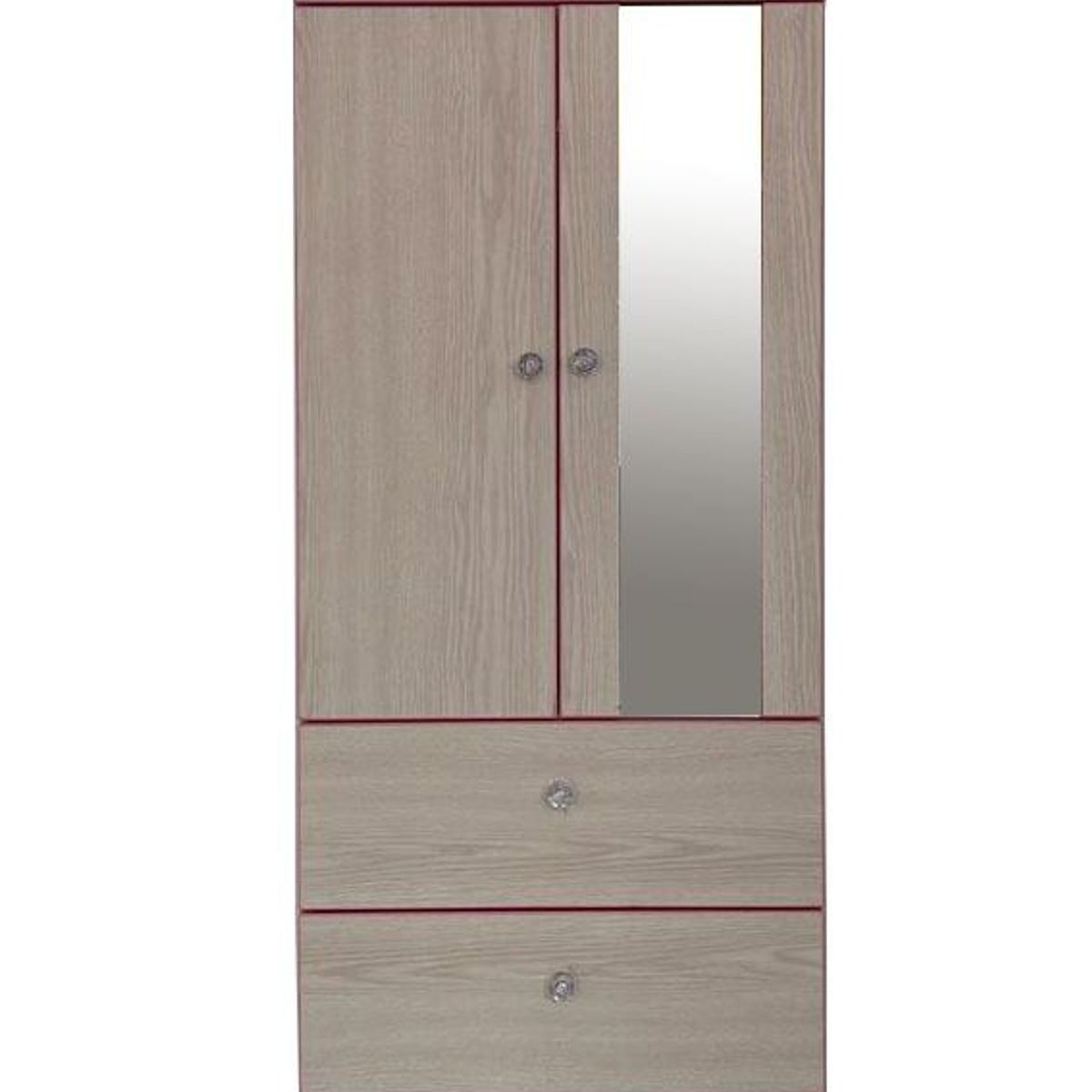 GENERICO - ROPERO 2 PUERTAS COLOR NEBLINA CON ROSADO