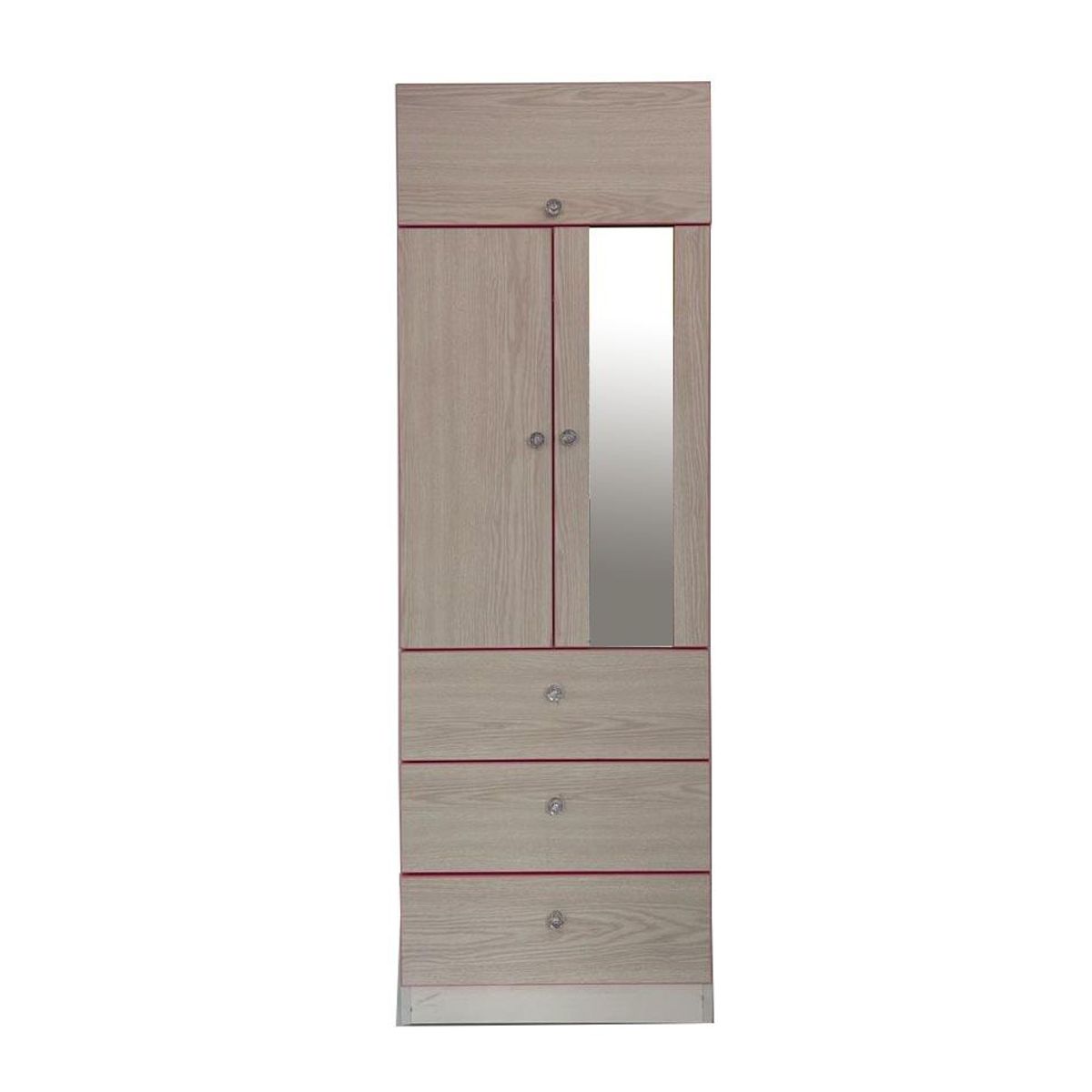 GENERICO - ROPERO 2 PUERTAS COLOR NEBLINA CON ROSADO