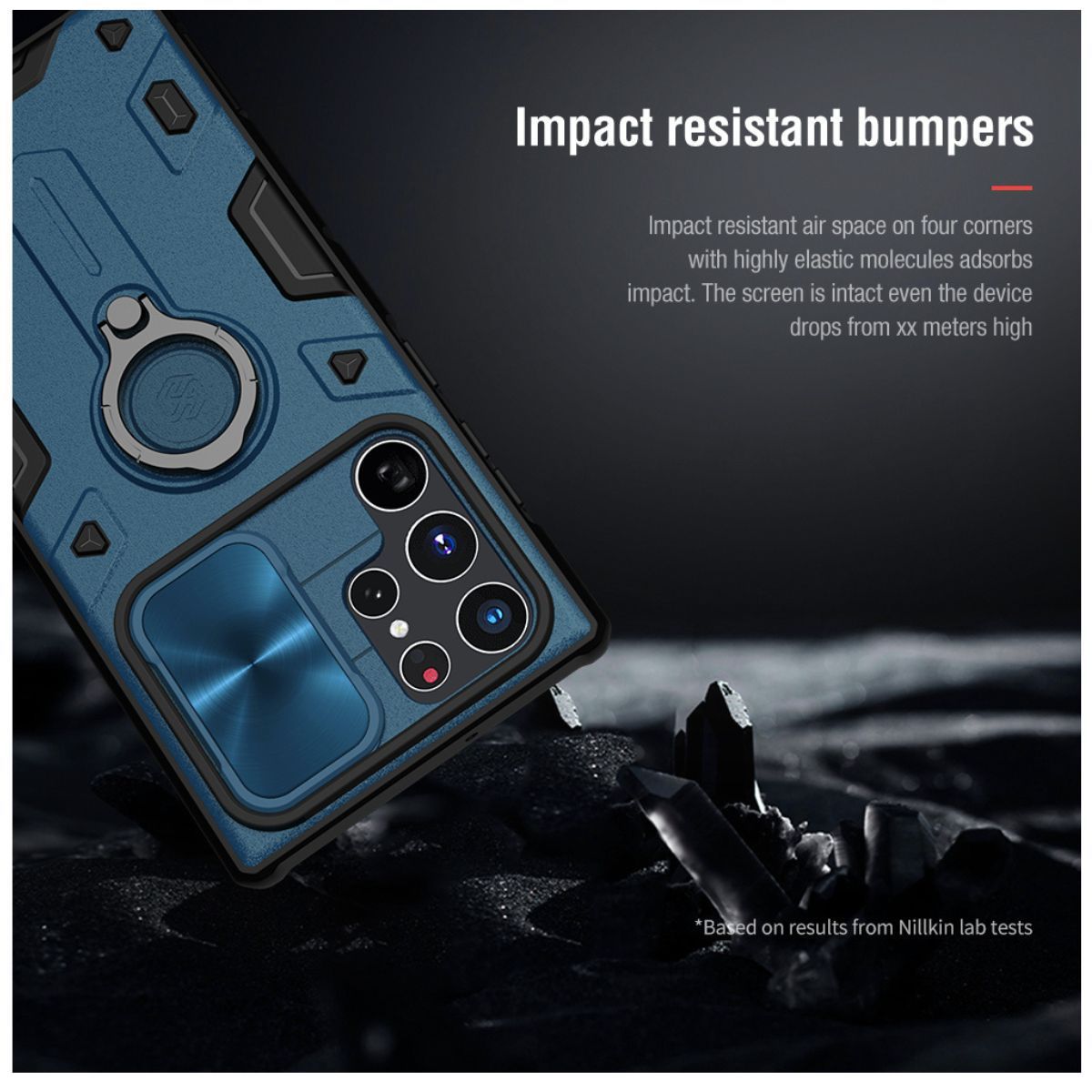 NILLKIN - Case Nillkin Armor Blue - Galaxy S22 Ultra